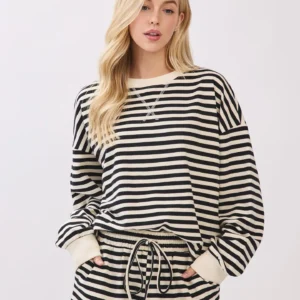 Striped French Terry Lounge Set